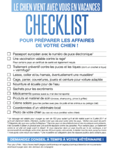 check-list voyage chien